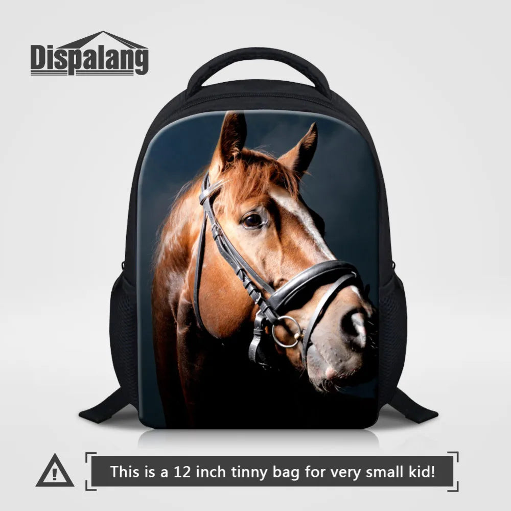 Animal Horse Print Kids Small Backpack For Baby Toddler Kids Book Bag Boy