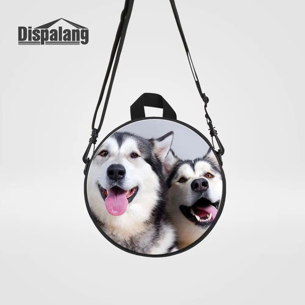 Cat Print Round Backpacks for Kids Small Rucksack