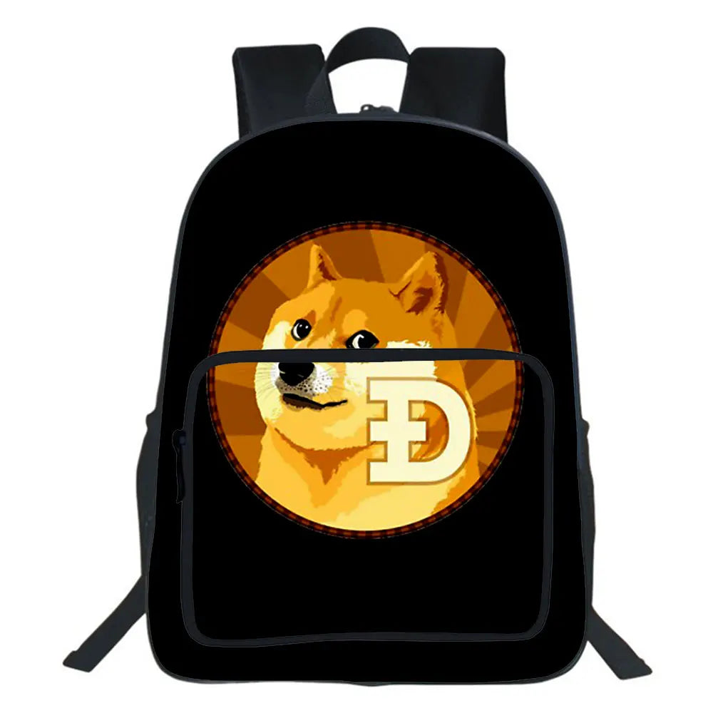Dogecoin Backpack Children Bags Unisex Travel Backpack Students