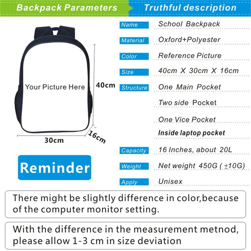 Dogecoin Backpack Children Bag Cartoon Printed School Bags Boys Girls