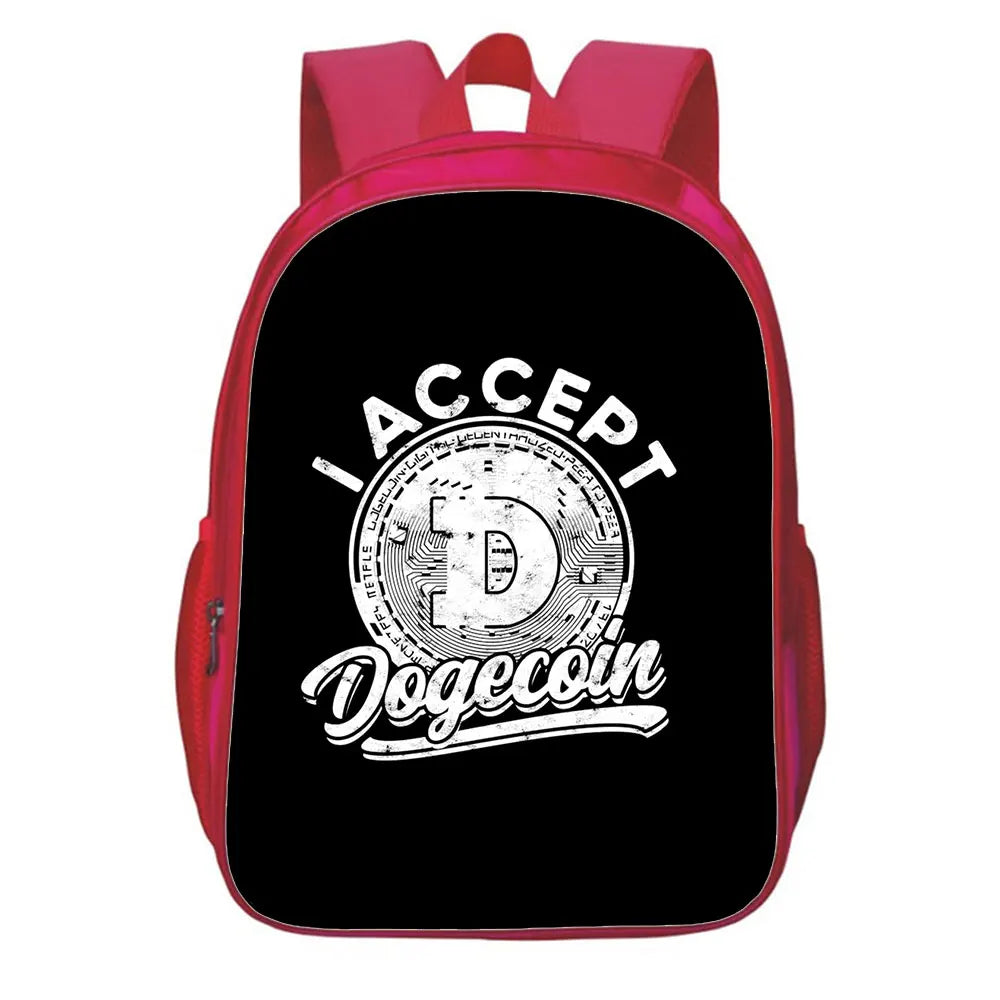 Dogecoin Cartoon Backpack School Bag Girls Toddler Baby Children Rucksack
