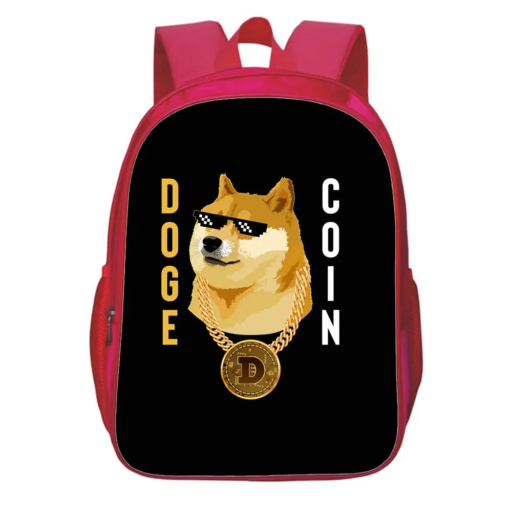 Dogecoin Cartoon Backpack School Bag Girls Toddler Baby Children Rucksack