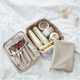 Double Layer Makeup Bag Organizer Transparent Portable Toiletry Kit