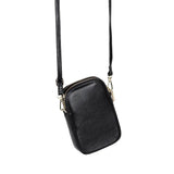 Leather Crossbody Bag Double Zipper Soft Shoulder Purse for Women