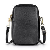 Leather Crossbody Bag Double Zipper Soft Shoulder Purse for Women
