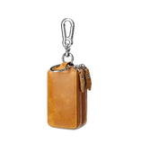 Retro Transparent Key Case with Double-layer Leather Design
