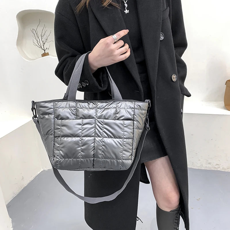 Soft Fluffy Down Handbag Women Waterproof Crossbody Bag Winter Totes