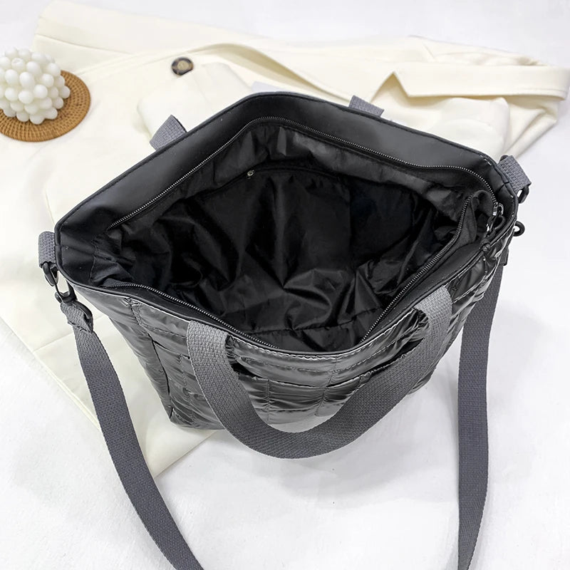 Soft Fluffy Down Handbag Women Waterproof Crossbody Bag Winter Totes