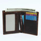 Dragon Pattern Leather Wallet Vintage Dollar Clip Cow Leather Purse