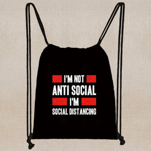 Cartoon Print Drawstring Backpack Girl Shopping Bag