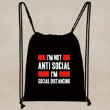 Cartoon Print Drawstring Backpack Girl Shopping Bag