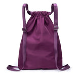 Embroidery Drawstring Women Backpack Foldable Large Capacity School Bag