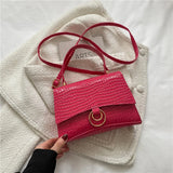 Square Embossed Shoulder Bag Casual Purse