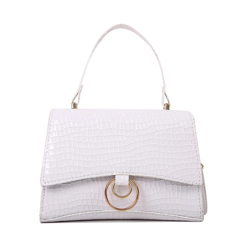 Square Embossed Shoulder Bag Casual Purse