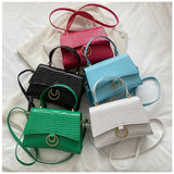 Square Embossed Shoulder Bag Casual Purse