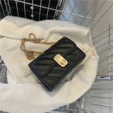 Women's Chain Crossbody Bags Stripe Square Purse