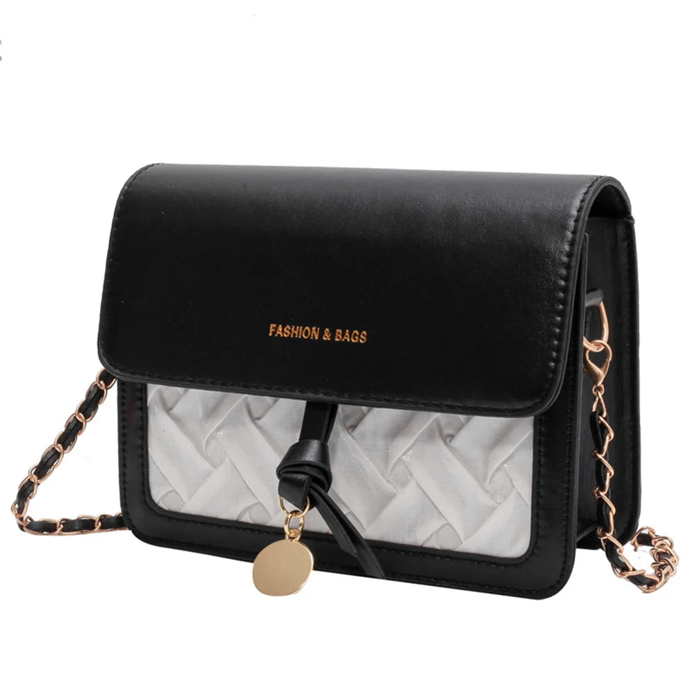 Square Crossbody Bags Chain Texture Contrast Bags