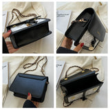 Square Crossbody Bags Chain Texture Contrast Bags