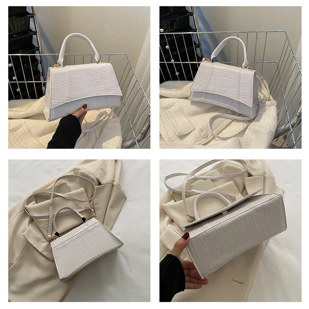 Crocodile Pattern Shoulder Bag for Women Square Messenger Bag