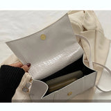 Crocodile Pattern Shoulder Bag for Women Square Messenger Bag