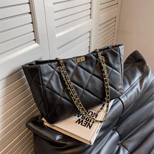 Women's Diamond Pattern Shoulder Bag Large Capacity Crossbody Bag