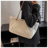 Women's Diamond Pattern Shoulder Bag Large Capacity Crossbody Bag