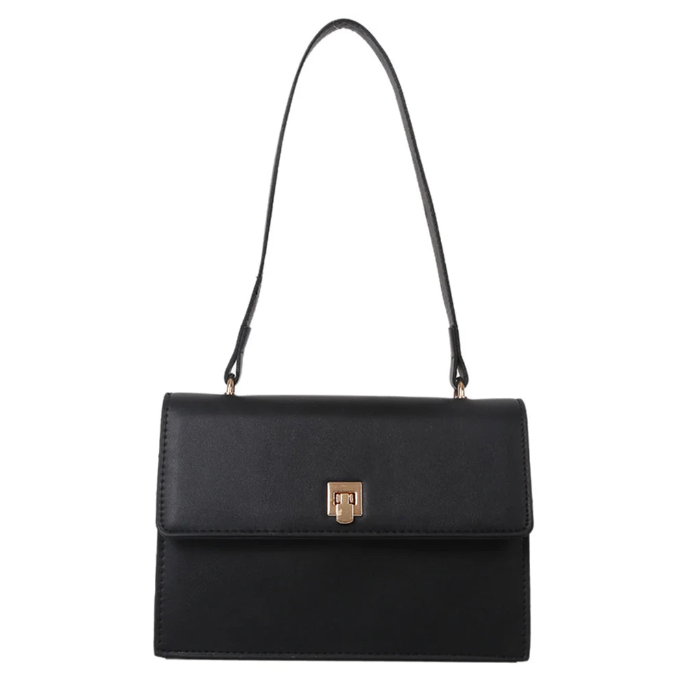 Horizontal Square Leather Shoulder Bag for Women