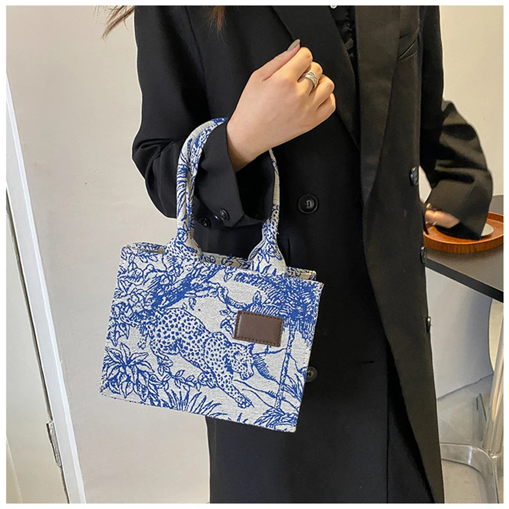 Women's Embroidery Tote Shoulder Bag Canvas Crossbody Handbag