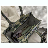 Women's Embroidery Tote Shoulder Bag Canvas Crossbody Handbag