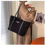 Textured Lamb Hair Tote Shoulder Bags Women Handbag