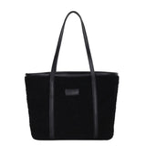 Textured Lamb Hair Tote Shoulder Bags Women Handbag