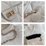 Lingge Chain Shoulder Bag for Women Casual Underarm Crossbody Bag Solid Square