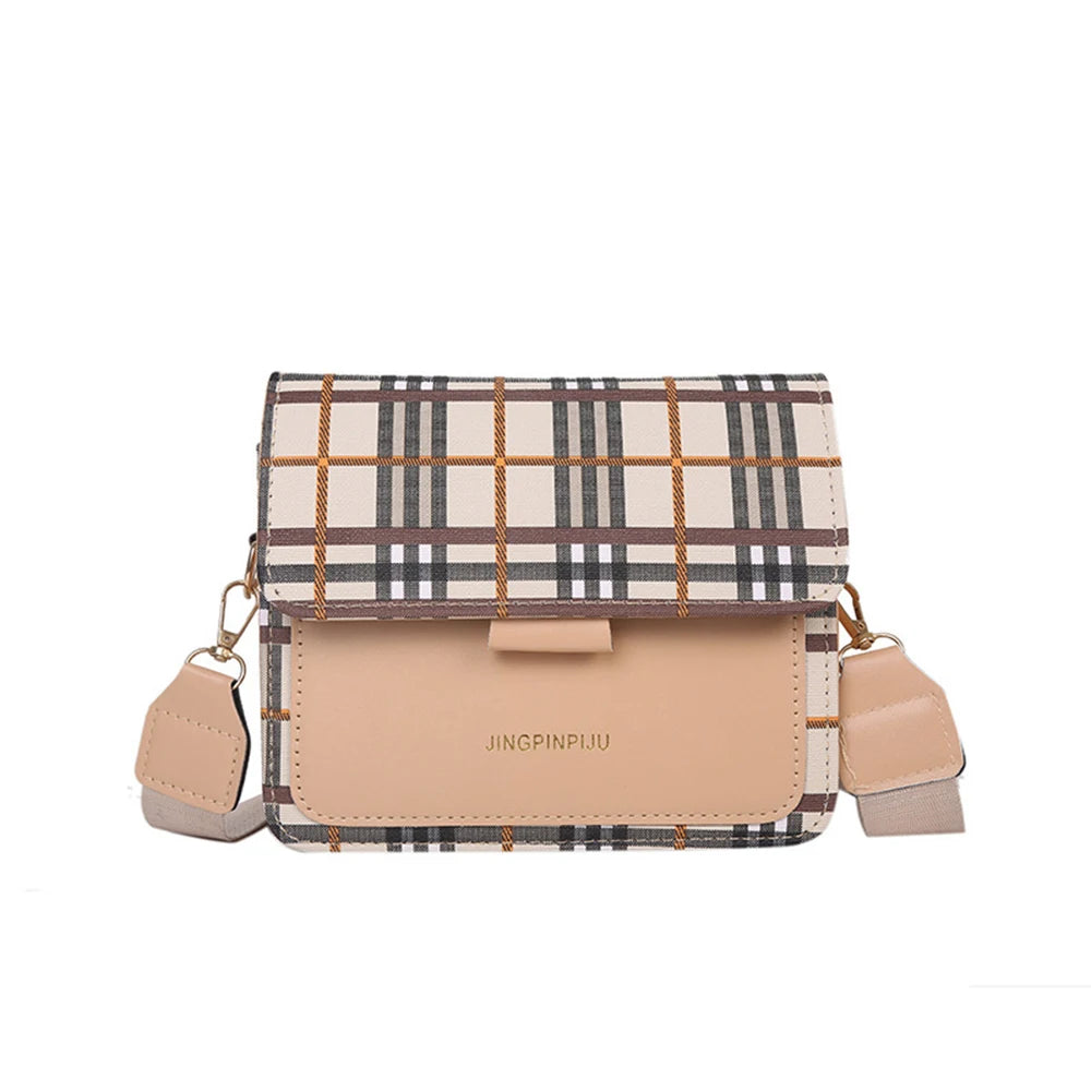 Plaid Shoulder Bags Retro Square Bags