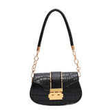 Stone Texture Square Shoulder Bag Chain Embossing Famous
