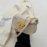 Stone Texture Square Shoulder Bag Chain Embossing Famous