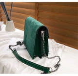 Retro Matte Patchwork Crossbody Bag Chain Strap Shoulder Lady Small Flap Bag
