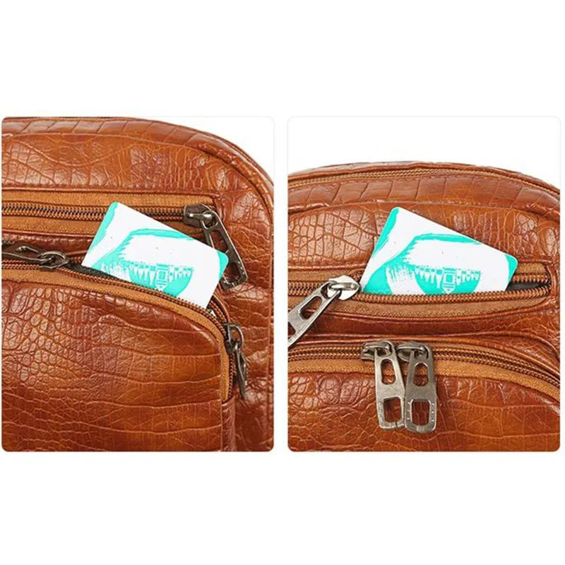 Retro Mini Square Crossbody Bag Soft Leather Diagonal Lady Camera Bag