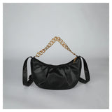 Pleated Chain Messenger Underarm Bag for Women