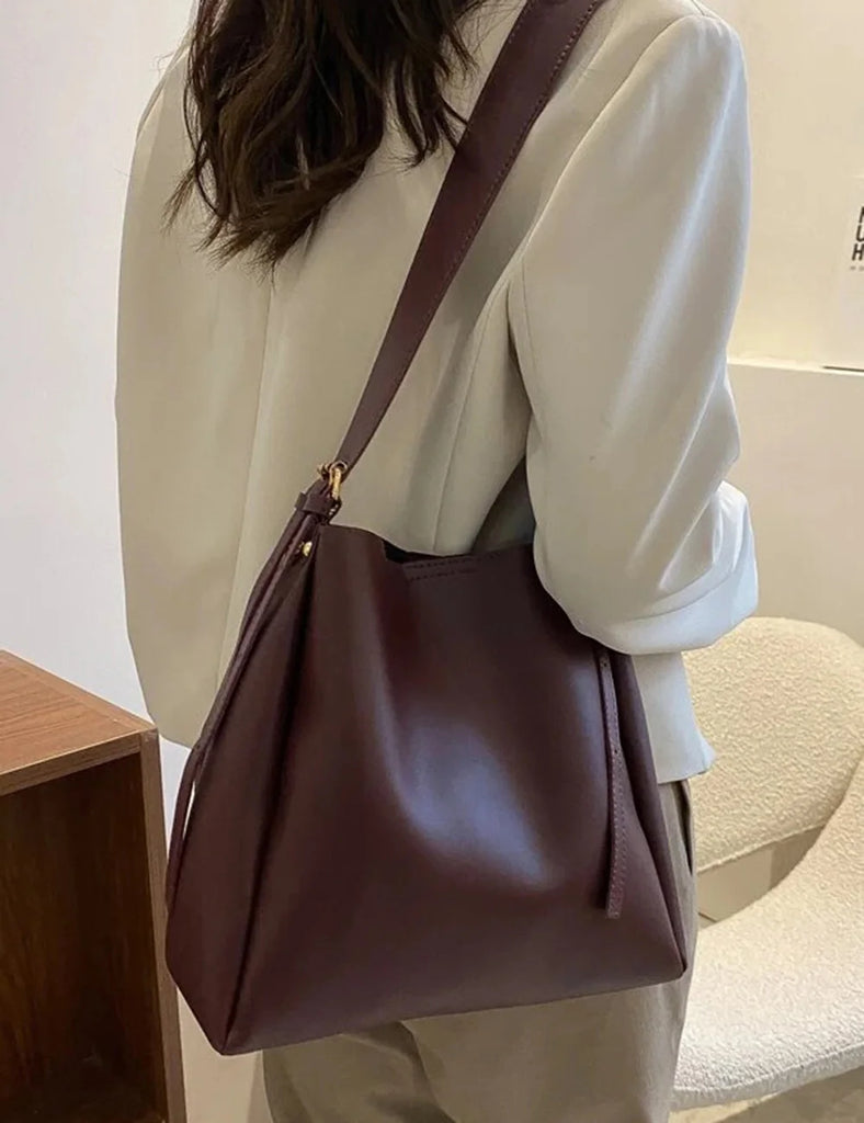 Women Bucket Handbags PU Leather Shoulder Bags Messenger Bags