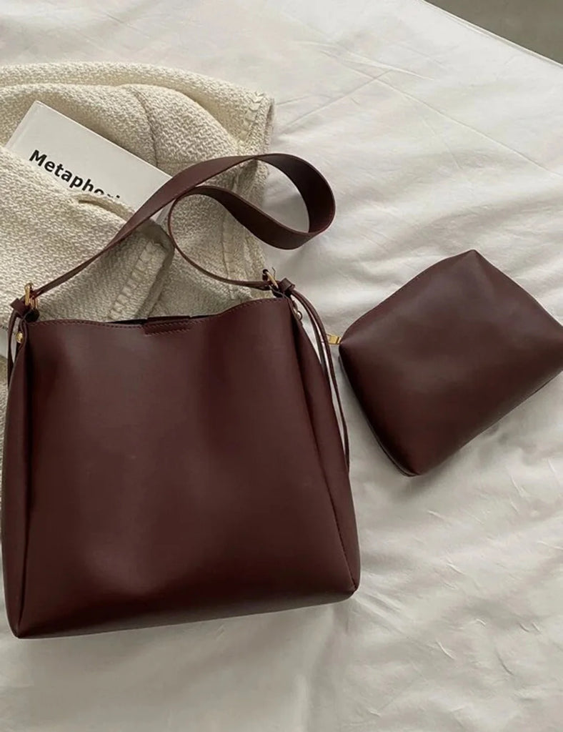 Women Bucket Handbags PU Leather Shoulder Bags Messenger Bags