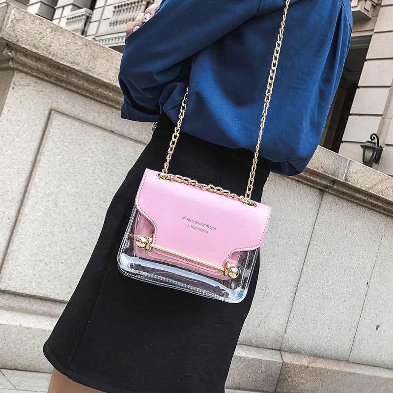 Women Small Clear Shoulder Bag Transparent Messenger Bag