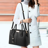 Large Women's PU Leather Handbag Square Shoulder Tote Bag