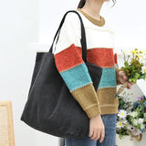 Casual Art Canvas Bag Washed Water Shoulder Shopper Bag