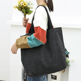 Casual Art Canvas Bag Washed Water Shoulder Shopper Bag