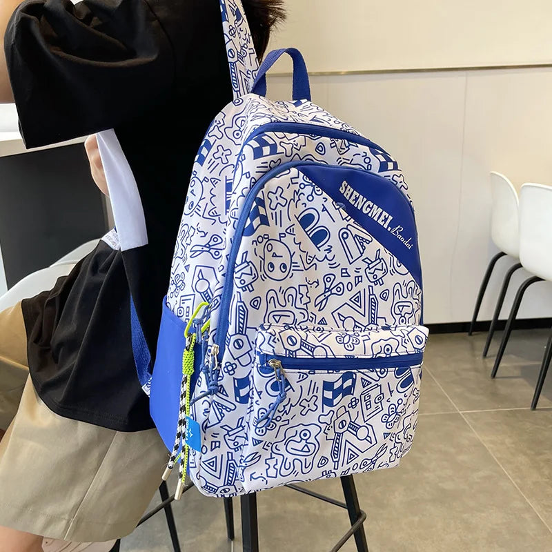 Large Capacity Graffiti Schoolbag for Boys and Girls