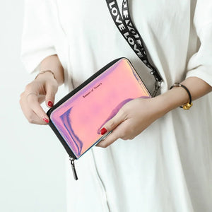 Small Laser Wallet Female Zipper Student Wallets