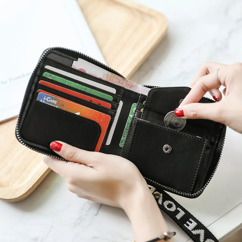 Small Laser Wallet Female Zipper Student Wallets