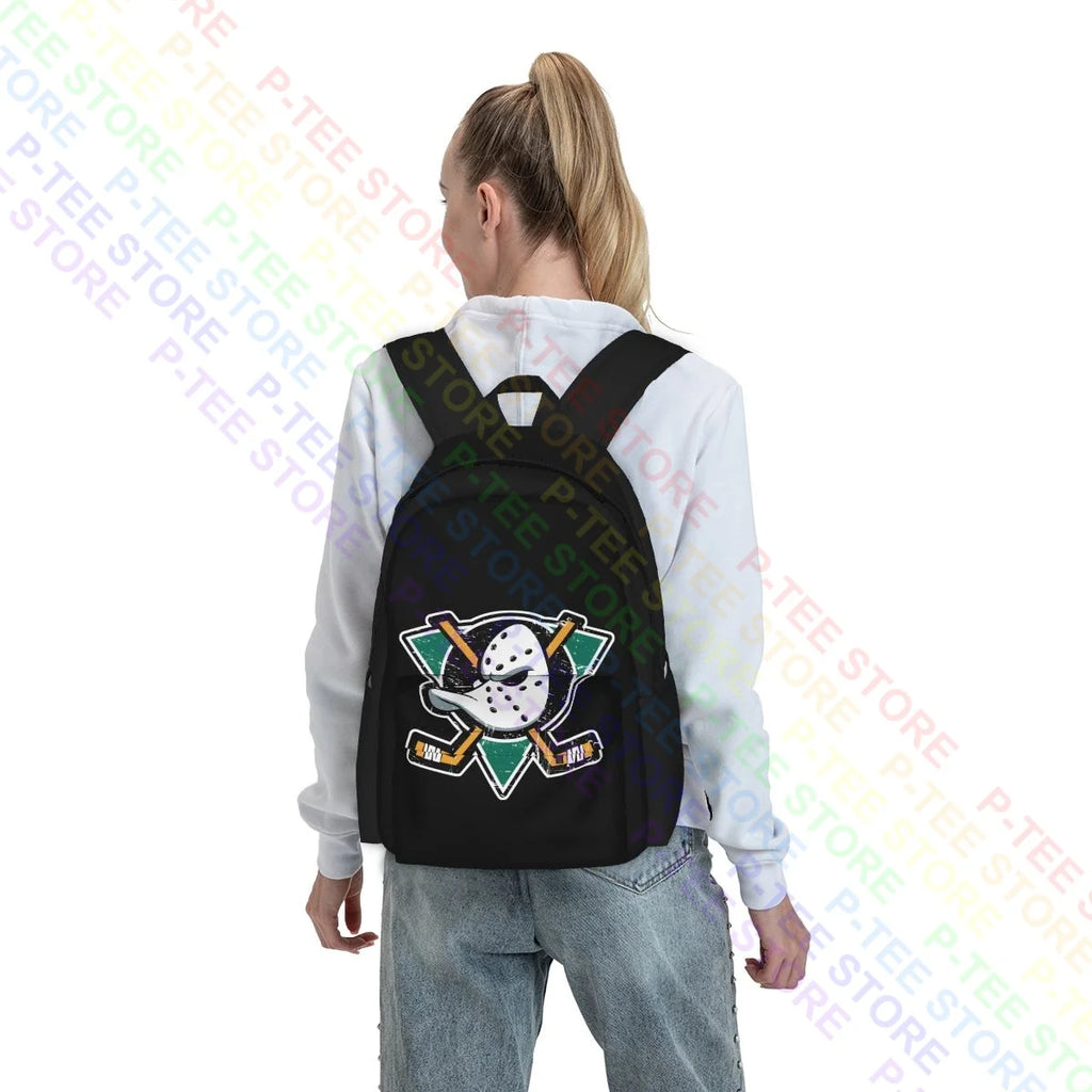 Ducks Hockey Symbol Sign Team Large Capacity Backpack School Bag