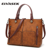 Vintage Leather Shoulder Bag Large Capacity Handbag