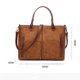 Vintage Leather Shoulder Bag Large Capacity Handbag